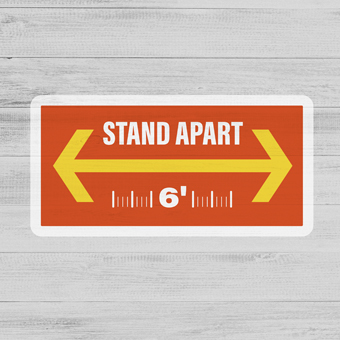stand 6 feet apart sign - bay cities